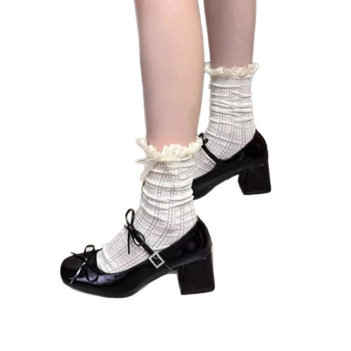 French Silver Mary Jane Shoes For Women Summer Elegant Low Heel Dress Footwear