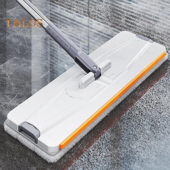 Mop And Bucket with Wringer Set Hands-Free Flat Floor Mop And Bucket with 4 Washable Microfiber Pads for Home Floor Cleaning