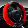 Women's Winter Warm Fluffy Steering Wheel Cover with Plush Furry Interior & Soft Grip - 38cm Cute Steering Wheel Cover