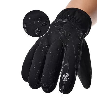 Ski Snowboard Gloves Black Water Resistant Touchscreens Windproof for Workout Outdoor Sport Keep Hands Warm