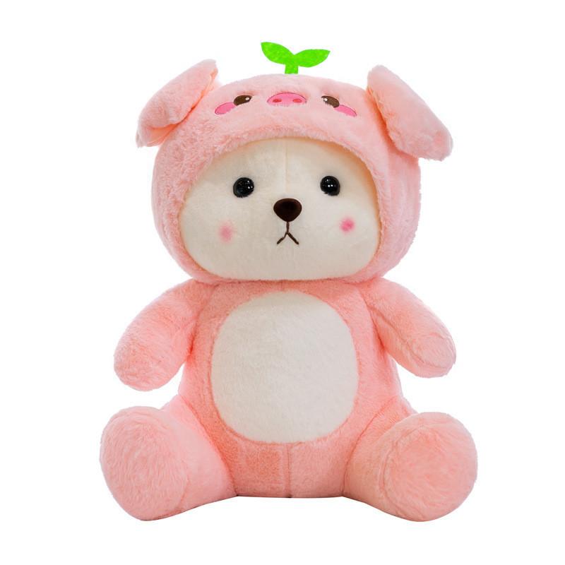 Bear Piggy Adorable Plush Toy Cartoon Girl Kid Sleep Companion Birthday Gift
