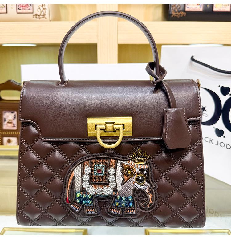 Luxurious Embroidered Elephant Tote Bag - 2026 Fashion, Large Capacity Handbag for Women