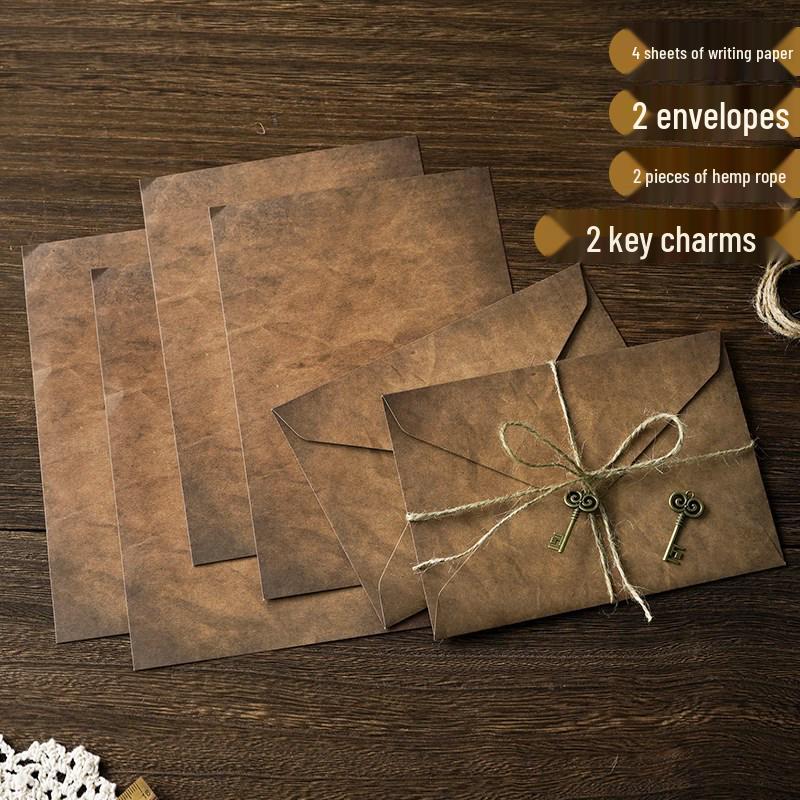 Nostalgic A5 Love Letter Set with Kraft Paper and Hemp Rope Ornament
