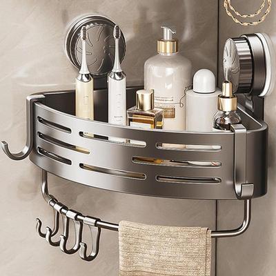 Shower Suction Cup Shelf Wall Mounted Shower Triangle Organizer Bathroom Corner Shelf No Drilling Bathroom Accessories