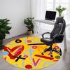 1 Stück Graffiti Kunst Büro Runder Teppich, Rutschfest, Weich und Langlebig Büroteppich für Innendekoration, Perfekt für Büro, Dekoration yy260204075