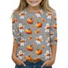 Print Tops For Youth Girls 5-16 Years Round Neck 3/4 Sleeves T-Shirts Trendy Tops Outfit Tees