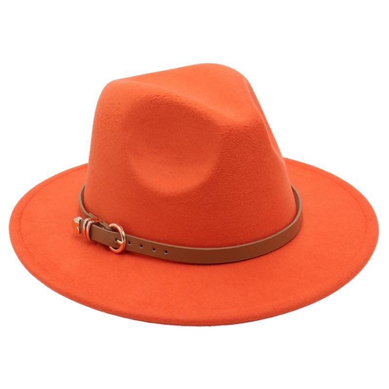 Europe And The United States New Top Hat British Party Jazz Hat Fedora Foreign Trade Woolen Felt Hat Big Brim Trendy Hat