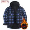 Men's Warm Thick Fleece Plaid Shirt Jacket Sherpa Lined Hoodie Flannel Shirts Outwear Winter Coat with Pockets Button Down Jackets with Hood for Men