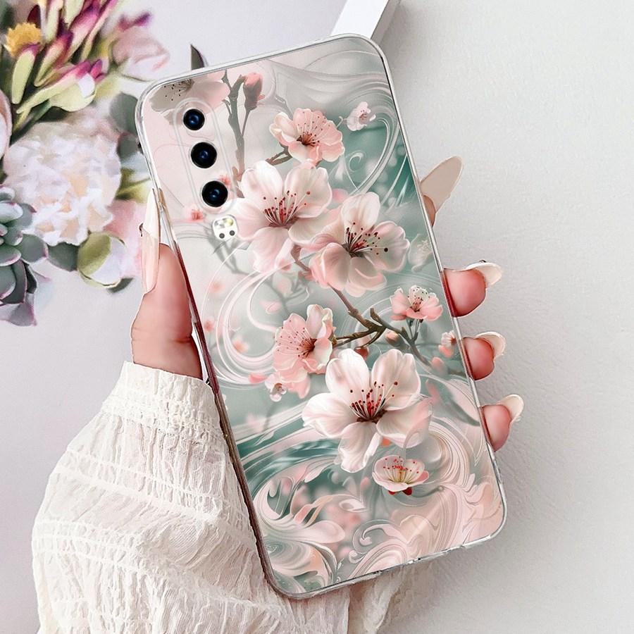 For Huawei P30 Lite Case MAR-LX1A Soft Silicone Cool Flower Pattern Shockproof Cover for HuaweiP30 P 30 Pro Lite Coque  Funda