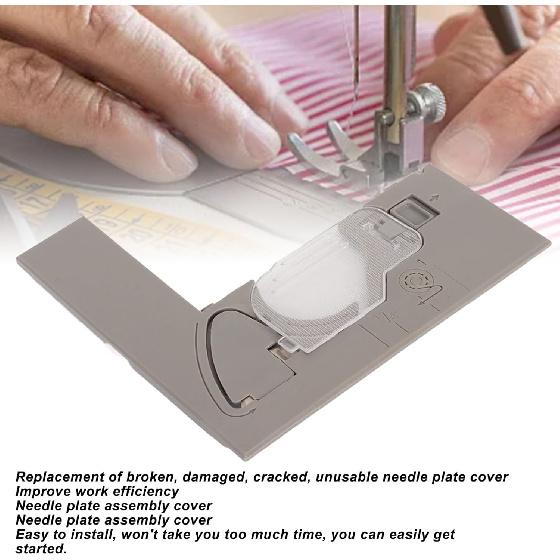 Needle Plate Assembly Cover, Sewing Machine Replacement Needle Plate Cover Plastic Material Needle Plate Assembly for Sewing Machine