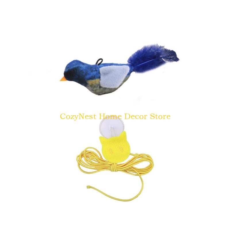 92MF Cats Sparrow Teaser Interactive Kittens Toy Exercise Entertainment Exercise Game Cats Interactive Play Chirping