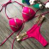 New Red Swimwear Push Up Swimsuit Women Biquini Padded Bathing Suit Gold Stamping Brazilian Bikini Set Thong Sexy Bikini