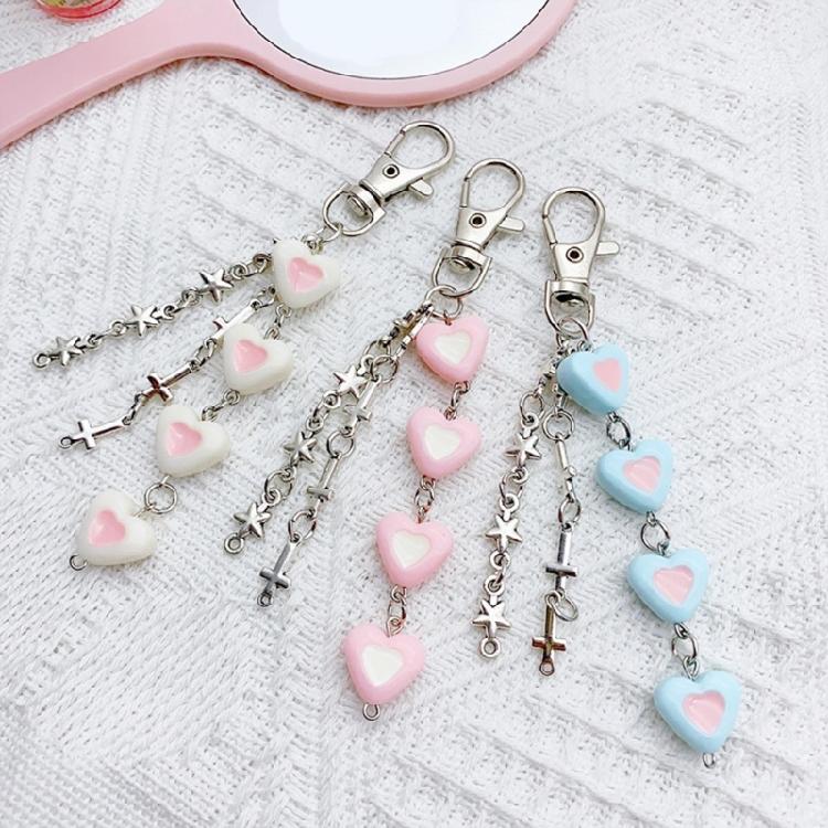 Eye Catching Phone Lanyard Heart Cross Star Chain Pendant Keychain Accessory