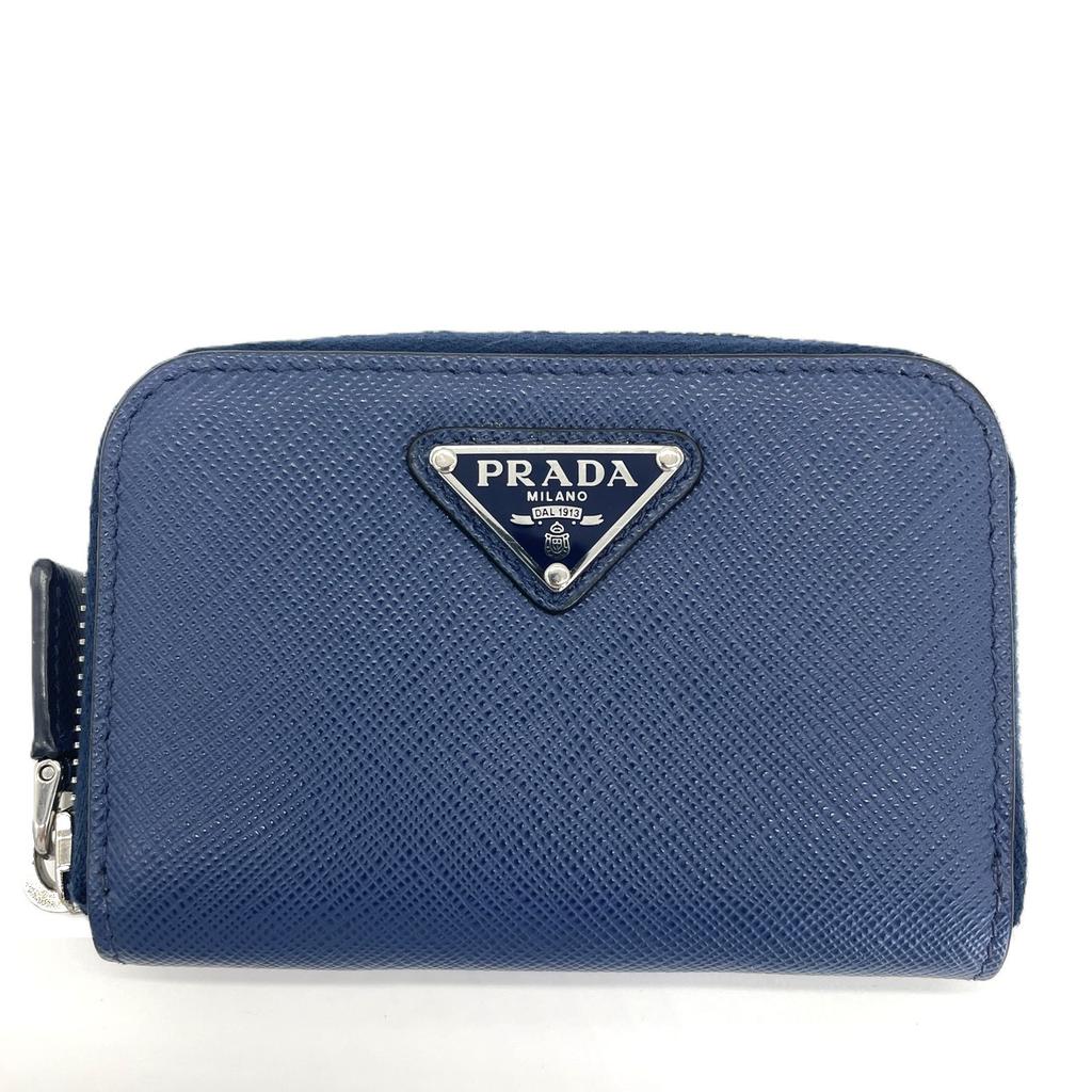 Used PRADACoin case leather mens