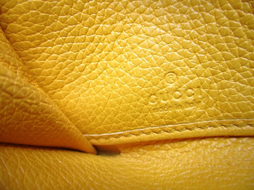 Authentic GUCCI Logo Motif Yellow Leather Round Zip Long Wallet #a835  Refurbished