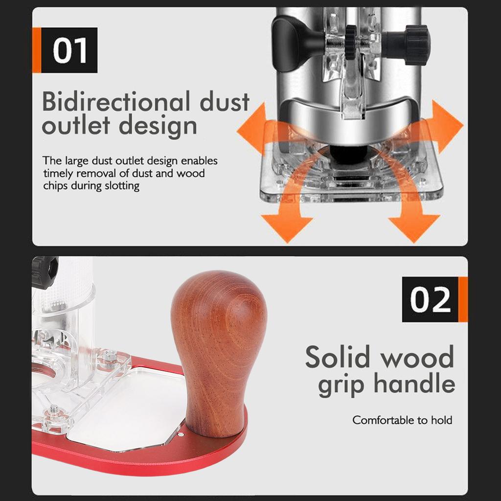 Router Fixed Base Adjustable Depth Aluminum Alloy Trimmer Base for 65mm Trimming Machine Trimming Machine Fixed Base