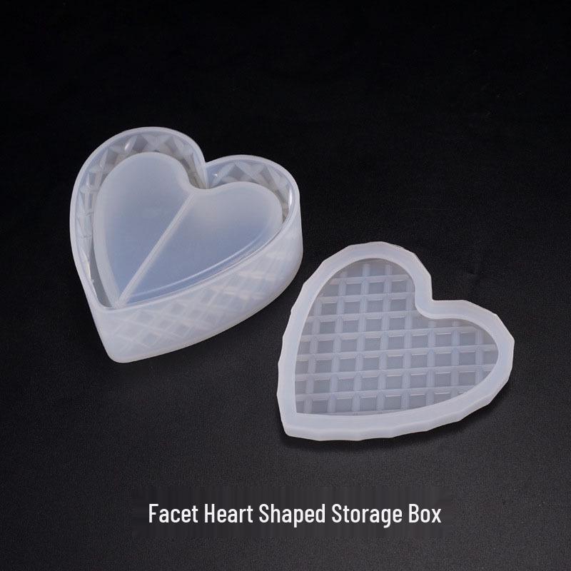 Heart-Shaped Crystal Resin Storage Box Silicone Mold