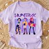 Popular Cartoon Print Women T-Shirt Cartoon Design Casual Harajuku Style T-shirts Girls Round Neck Short Sleeved Top Fans Gifts
