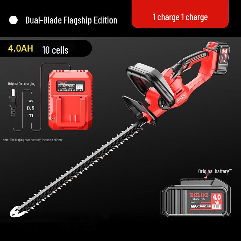 DELIXI ELECTRIC Cordless Lithium Hedge Trimmer CN Plug (adapter Included)