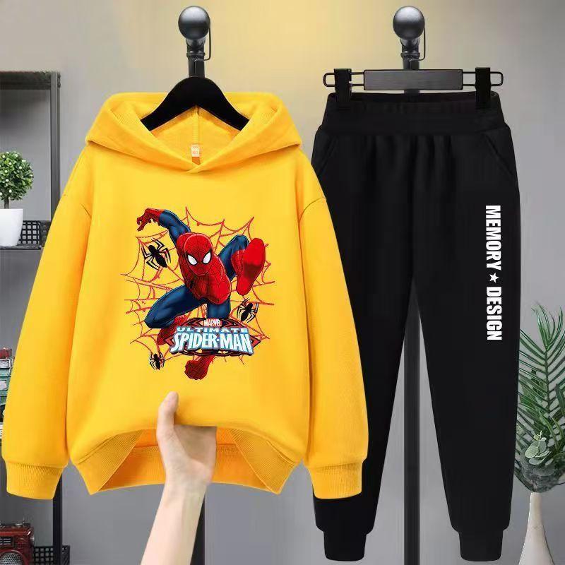 New Hoodie Two-piece Set Cartoon Anime Fashion Cool Boys Autumn Winter Loose Warm Comfortable Hooded Long Sleeved Set