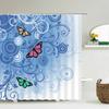 Butterfly Shower Curtain Spring Butterfly Bathroom Shower Curtain Nature Garden Plant Waterproof Shower Curtain Bathtub Decor