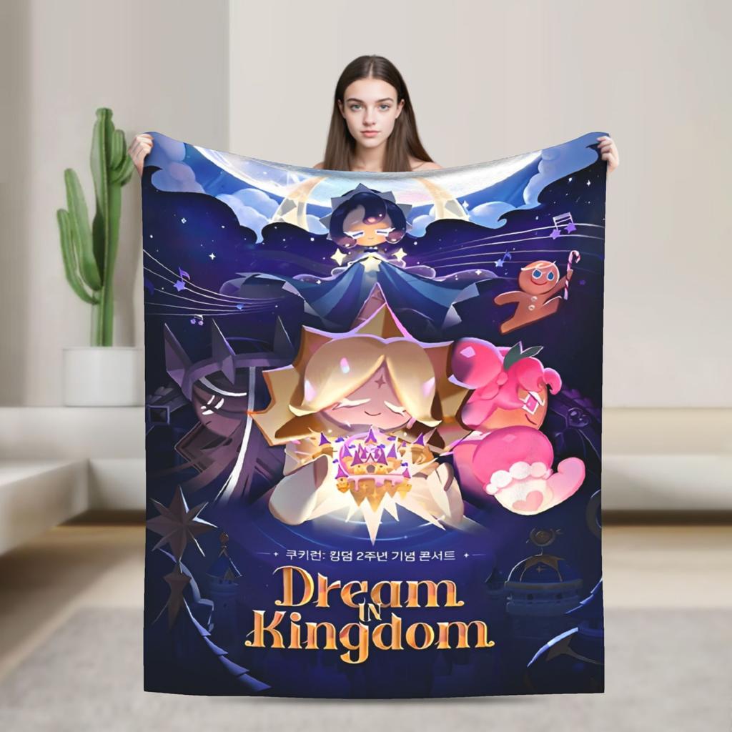 Pure Vanilla Knitted Blanket Flannel Cookie Run Kingdom Warm Throw Blankets for Bed Bedroom Quilt