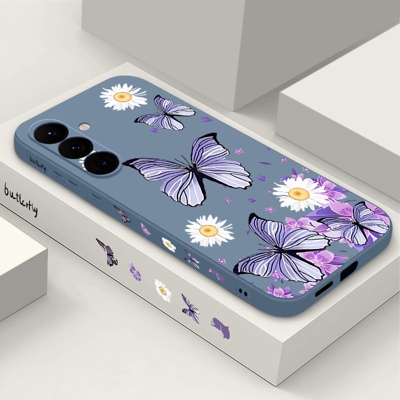 

Фіолетовий чохол з візерунком метеликів для Samsung Galaxy A56 A17 A55 A54 A36 A15 A25 A35 A14 A16 5G, м який силіконовий чохол для телефону з ремінцем Galaxy A17