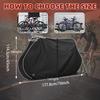1pc Bike Cover for Transport 1-2 Bikes 600D Windproof Design Outdoor Storage with Reflective Strips & Lock Holes