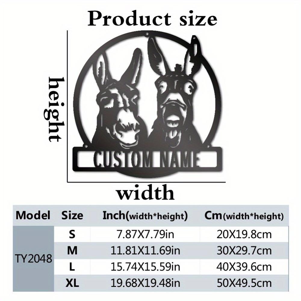 

Exclusive Customizable Two Donkeys Metal Wall Art Sign Durable Iron Decor for Home Office Indoor Spaces 20cm