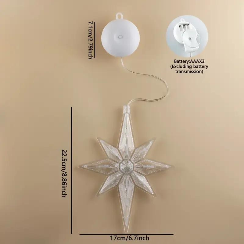 Polaris Sucker String Lights Window Decor - Battery Operated Curtain Lights, for Christmas/New Year/Wedding/Home Bedroom Decor