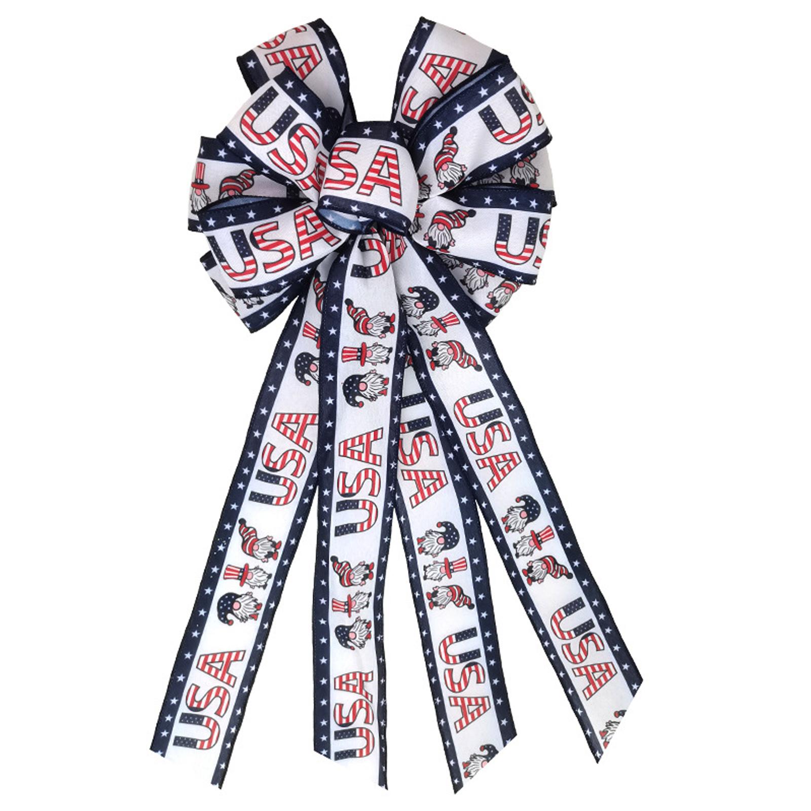 

Handmade Decorative Ribbon Bow for Independence Day Celebration USA Themed Patriotic Craft Accessory for DIY Projects and Event Decorations One Size
