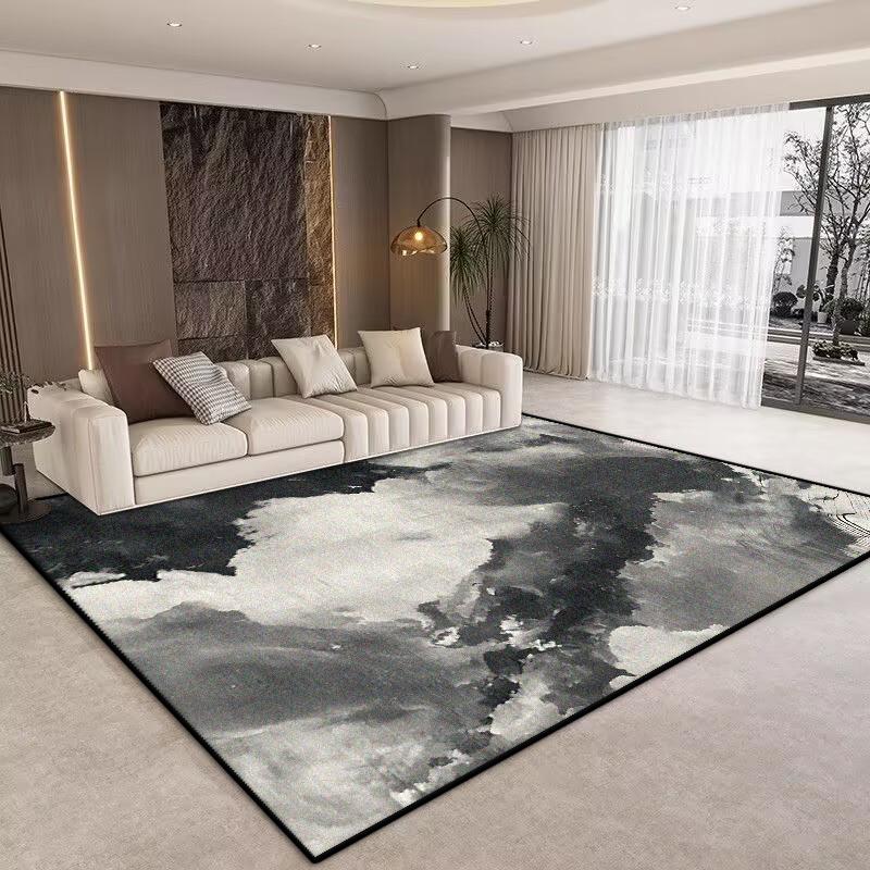 Nordic Livng Room Carpet Home Decoration Abstract Black Rug Bedroom Decor Area Rugs Washable Non-slip Dining Room Floor Mat