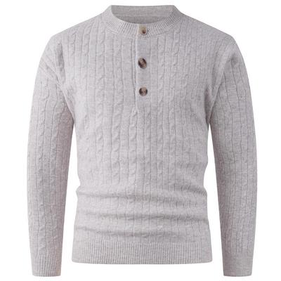 2025 Men's Autumn/Winter Round Neck Loose Knit Sweater - Lazy Style Base Layer Knitwear Jacket