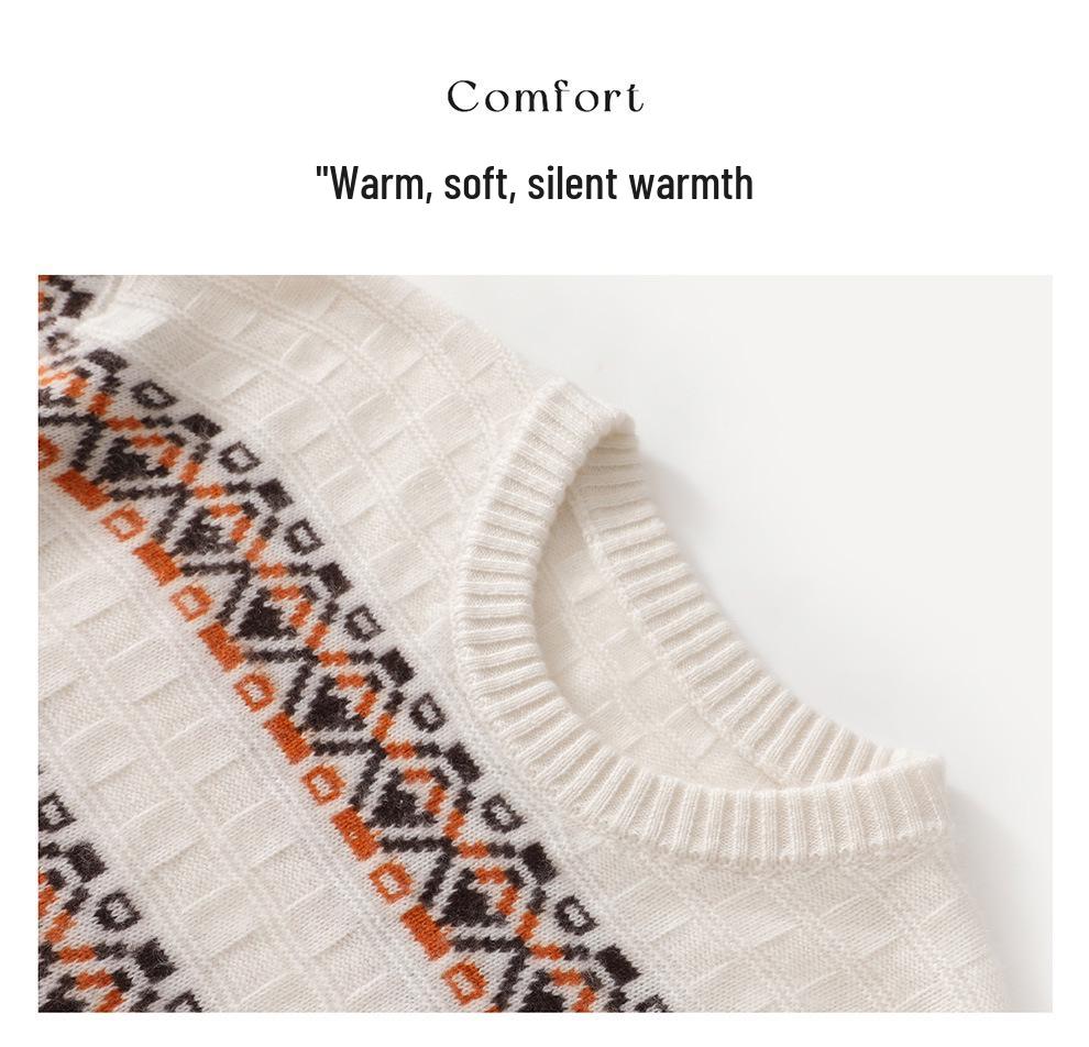 Lekasha Cashmere Striped Half-High Neck Sweater - Loose Fit, Autumn/Winter Collection