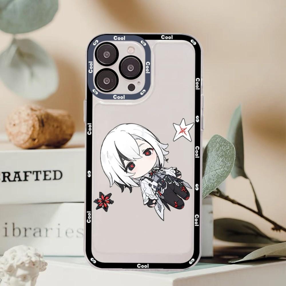 Genshin Impact arlecchino Phone Case For iPhone 15 11 12 13 14 Mini Pro Max XR X XS TPU Clear Case