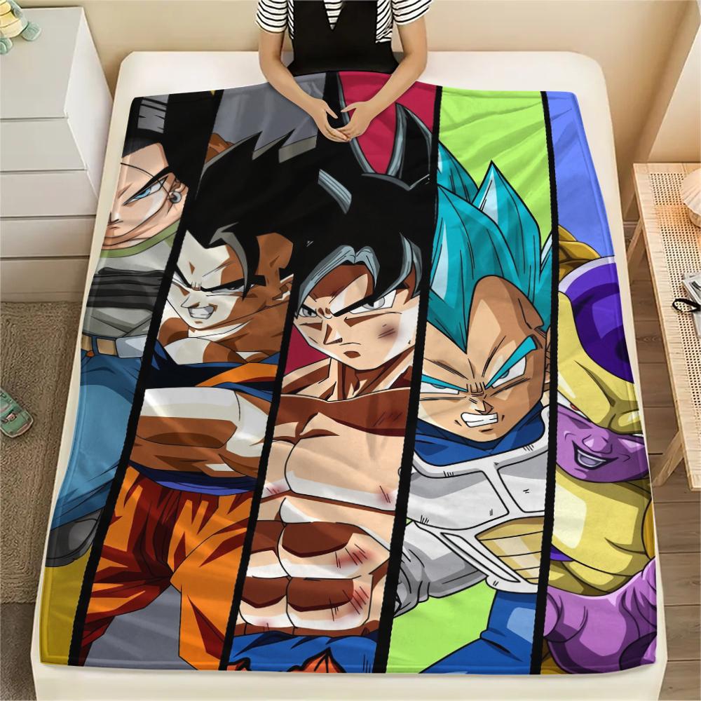 Anime Dragon Ball pattern Flannel Blanket, High quality Comfortable for All Seasons, Home Decor, Warmth and Comfort, Perfect for Gifts.