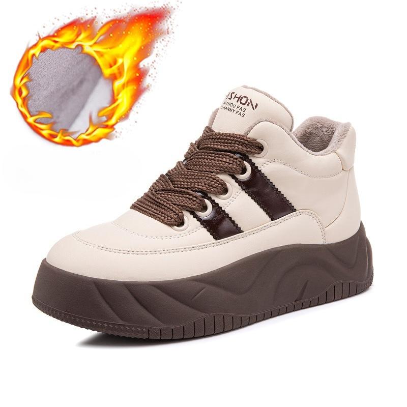 

Женские флисовые и утепленные кроссовки с высоким верхом универсальны. Спортивная обувь на толстой подошве удобна 40 бежевый