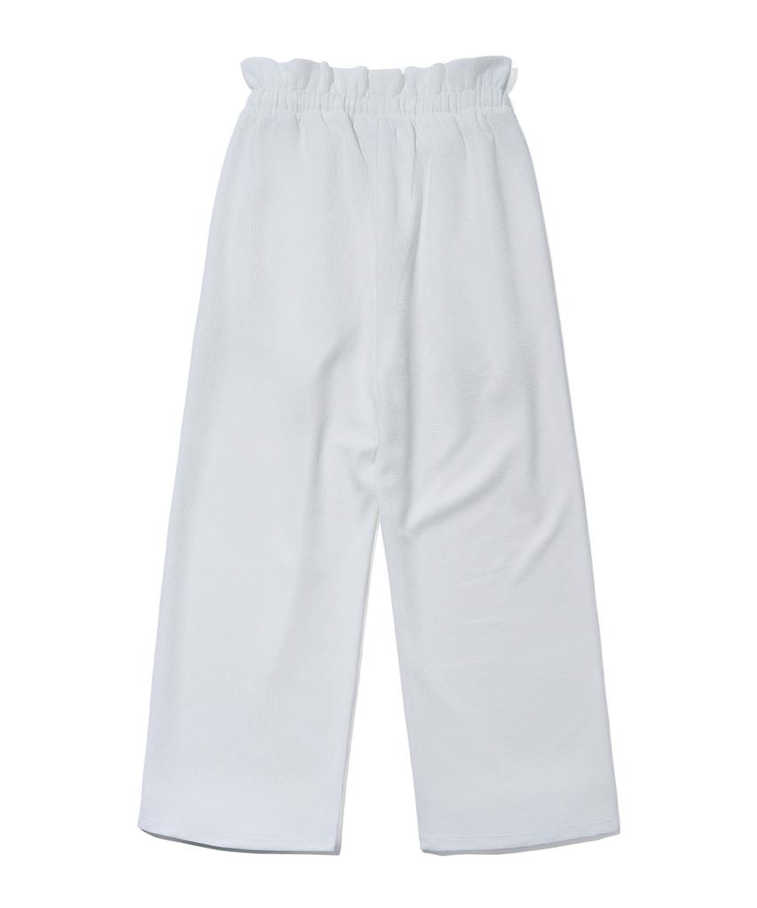YOUHEE Frill Banding Wide Pants_White