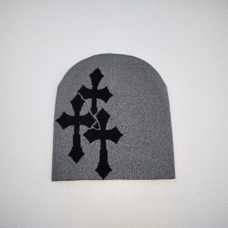 Y2K Kreuzstrickmütze Herbst Winter Street Unisex Warm Persönlich Vielseitig Nischen Beanies