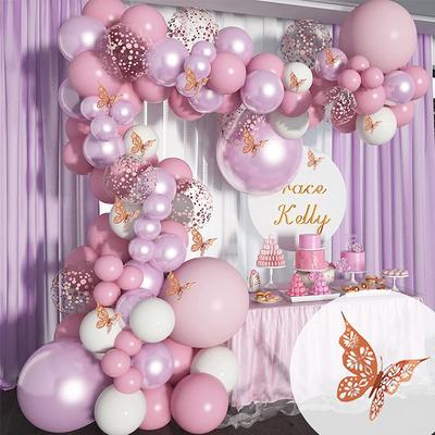 112 teile/satz Weiß Metall Rosa Luftballons Girlande Bogen Rose Gold Konfetti Ballon Baby Dusche Mädchen Geburtstag Hochzeit Party Dekorationen