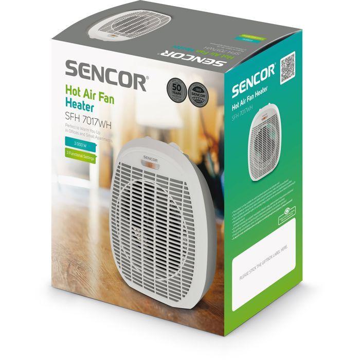 Radiateur soufflant à air chaud - SENCOR - SFH 7017WH - 2000 W - 2 niveaux de chauffage - Blanc