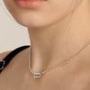 UNI.J [In517]Signature Logo Silver Necklace