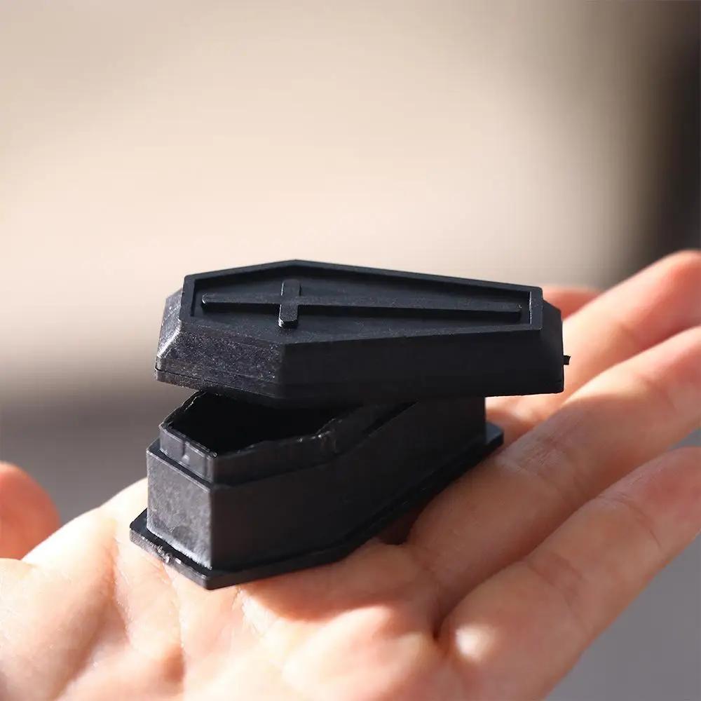 Mini Coffin Box Halloween Black Coffin Decoration Landscape Model Mock Storage Box Toy Decoration