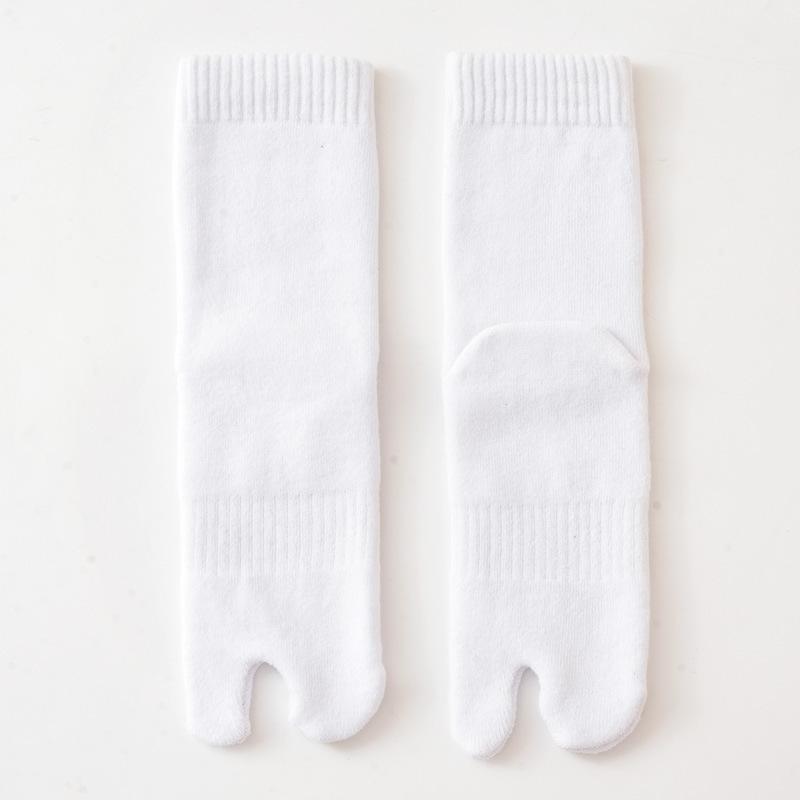 

5 пар мужских зимних носков-таби с двумя пальцами, утолщенные теплые однотонные шлепанцы, повседневные хлопковые термоноски средней длины EU 39-44 US 6-10