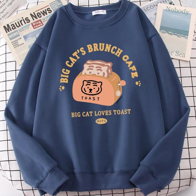 Cat Bread Maker Funny Cartoons Hoodies Women Autumn Fashion Sweatshirt Harajuku Hoody Loose Comfortable Clothing Hoodies & Sweatshirts Women’s