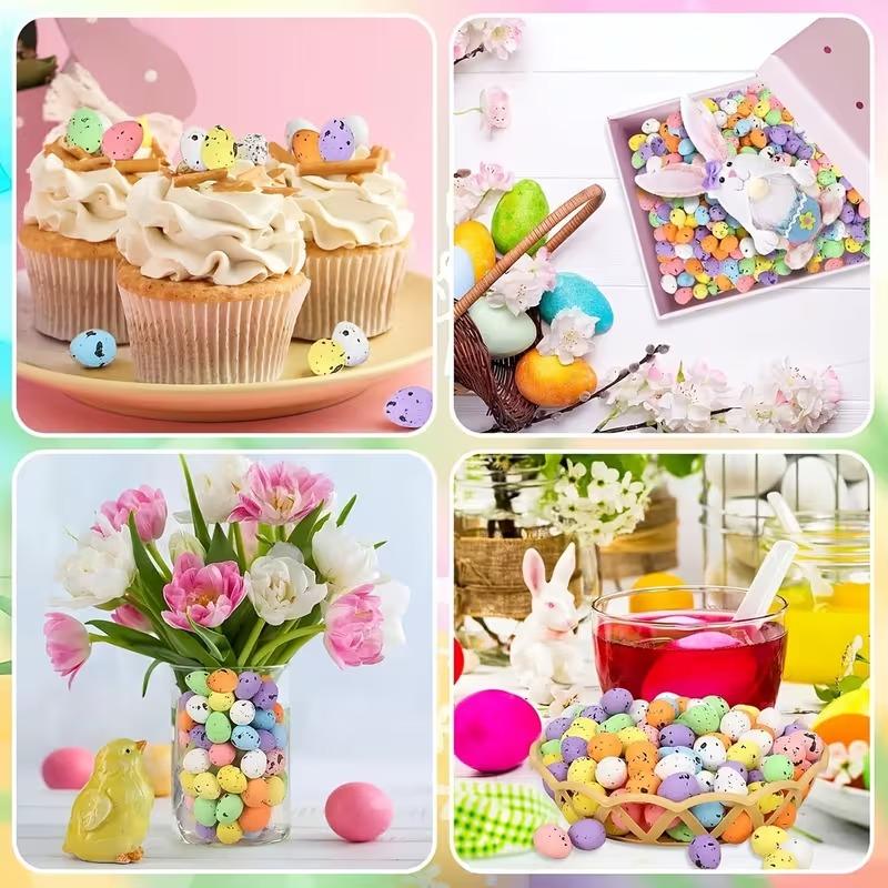 50-500PCS Easter Mini Colored Eggs Realistic Speckled Dove Eggs Desktop Ornaments Landscape Arrangement Wreath DIY Accessories