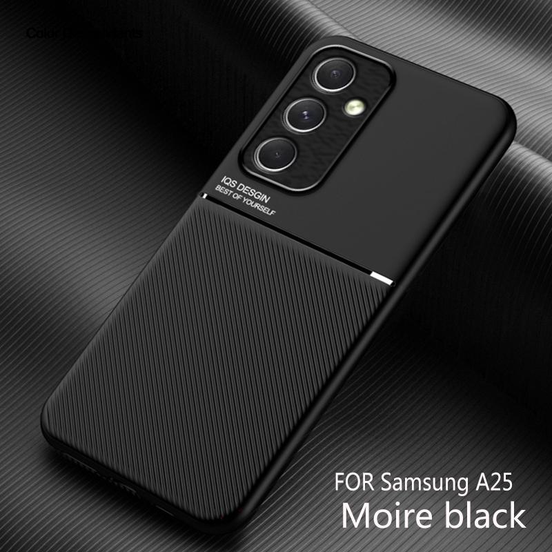 Luxury Car Case For Samsung Galaxy A25 Cover A24 4G A23 5G A22 A 25 24 22 SM-A256B/DS Soft Solid Color Magnetic Phone Shell On