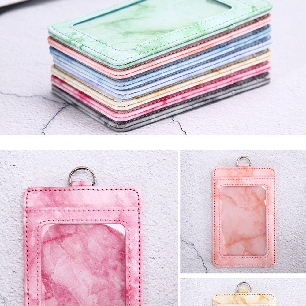Lanyard Strap Card Pouch PU Leather ID Cards Card Holder Badge Holder Neck Lanyard Wallet Case