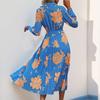 2025 Spring New Fashion Women's Clothing Blue Dress Women