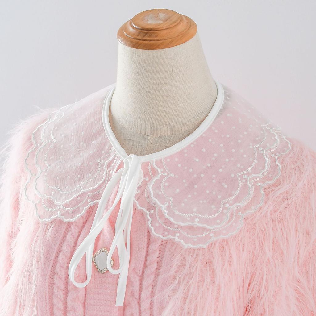 Girls Lace Shirt Detachable Collar for Womens Adjustable Strap  Lace Up Shawl Small Shoulder Wraps Small Cape Fake Collar
